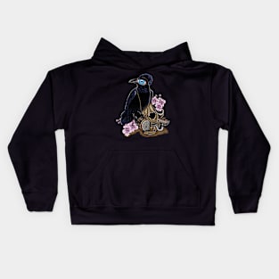 Crow and cat skull Kids Hoodie